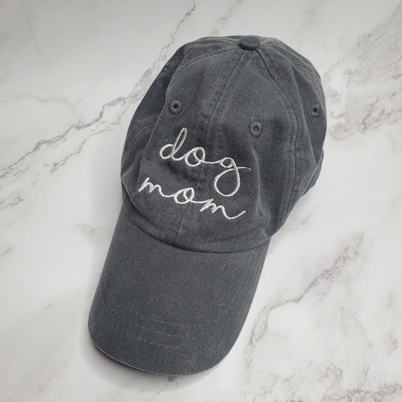 Adams Dog Mom Embroidered Grey Adjustable Baseball Hat One Size - Picture 1 of 8